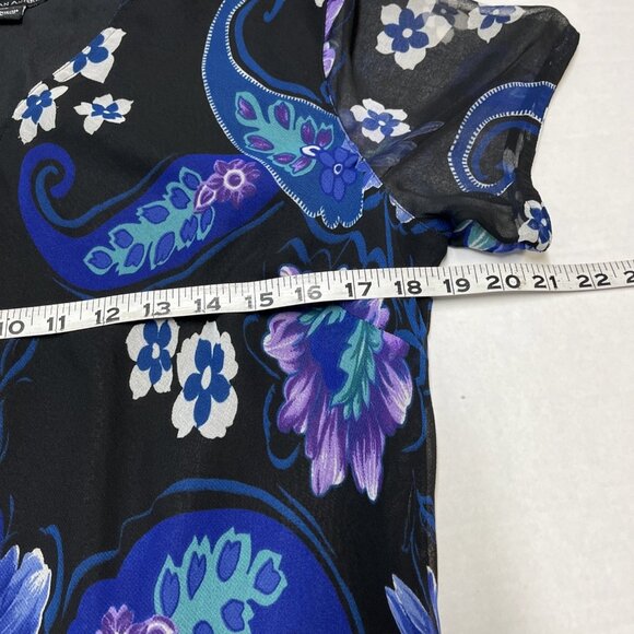 Vintage American Angel Dress Womens XL Dark Floral Chiffon Layered Max Fairy Y2K - Picture 6 of 8